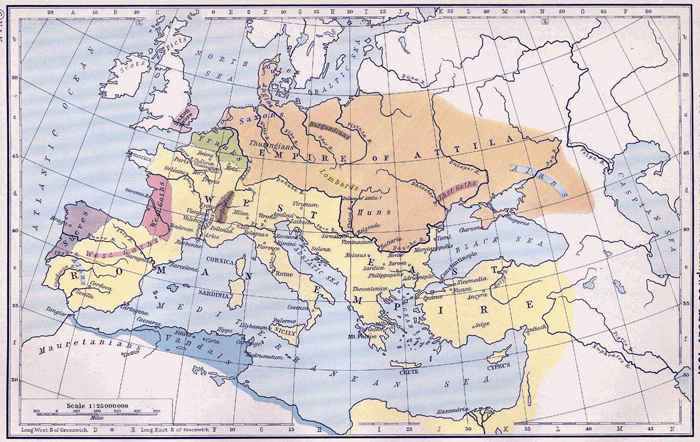 Attila empire map