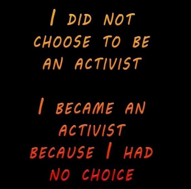 Screenshot 1i did not choose to be an activist